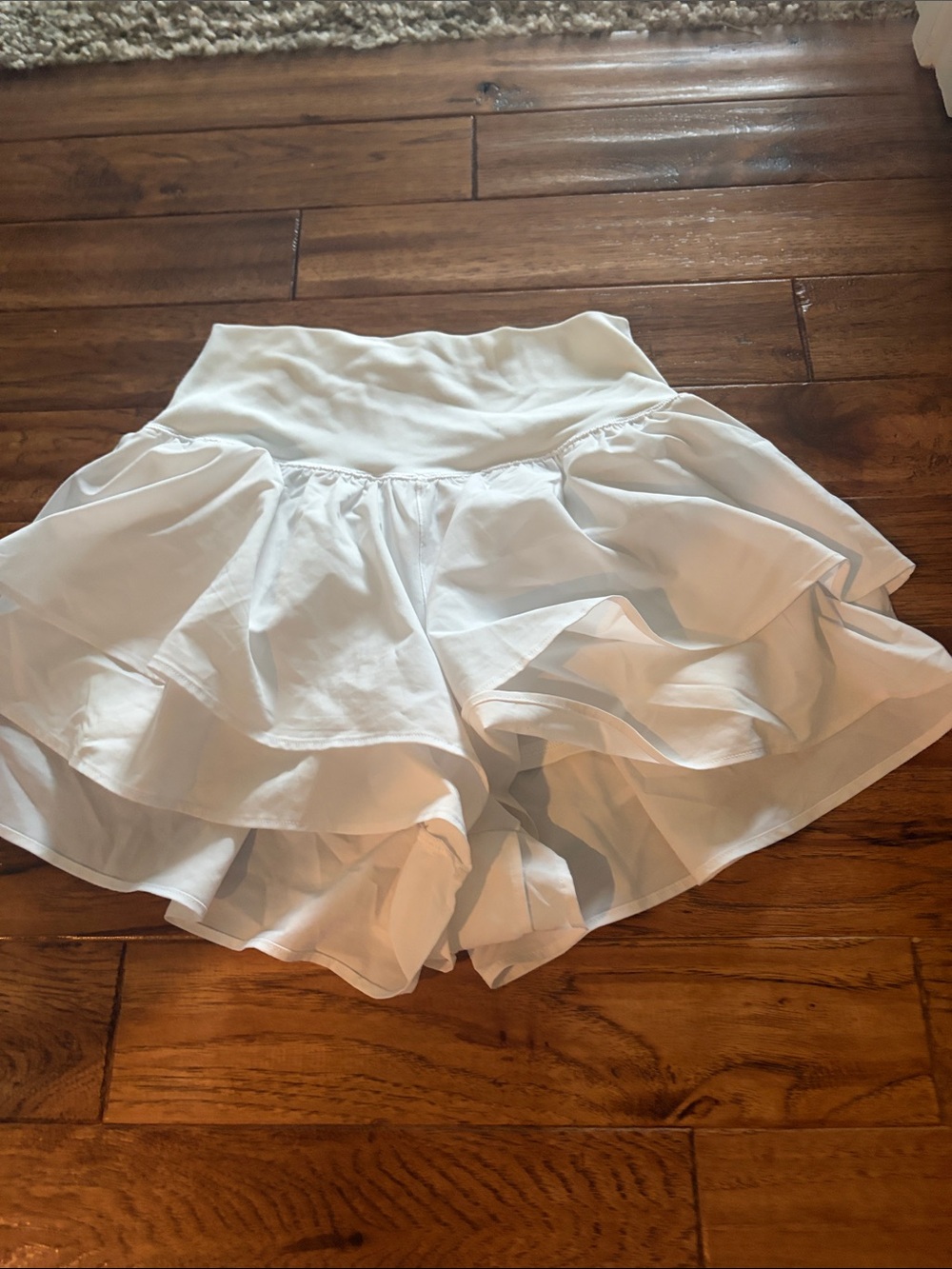 aerie White Ruffle Skort